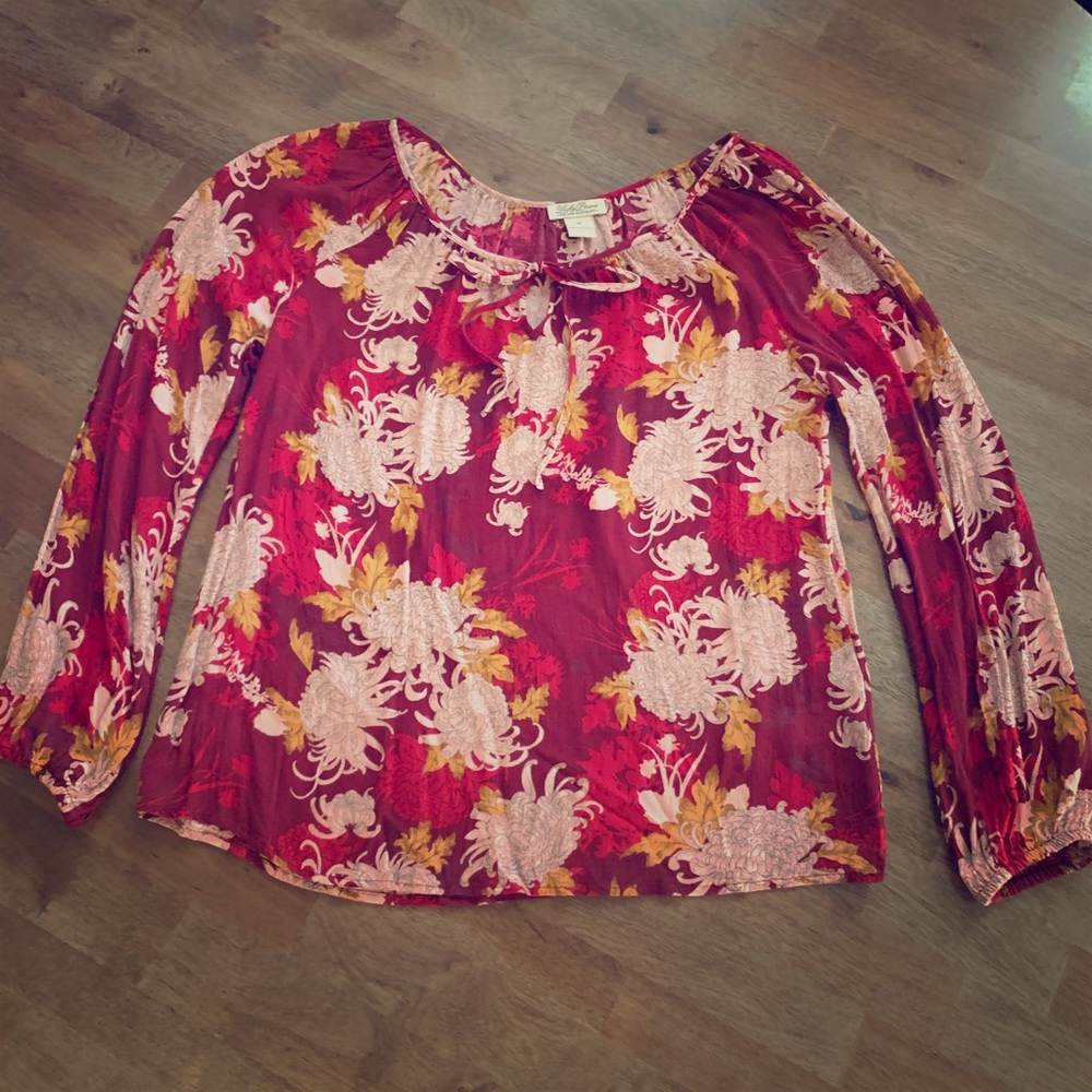 Lucky Brand Flowers Crepe Top M